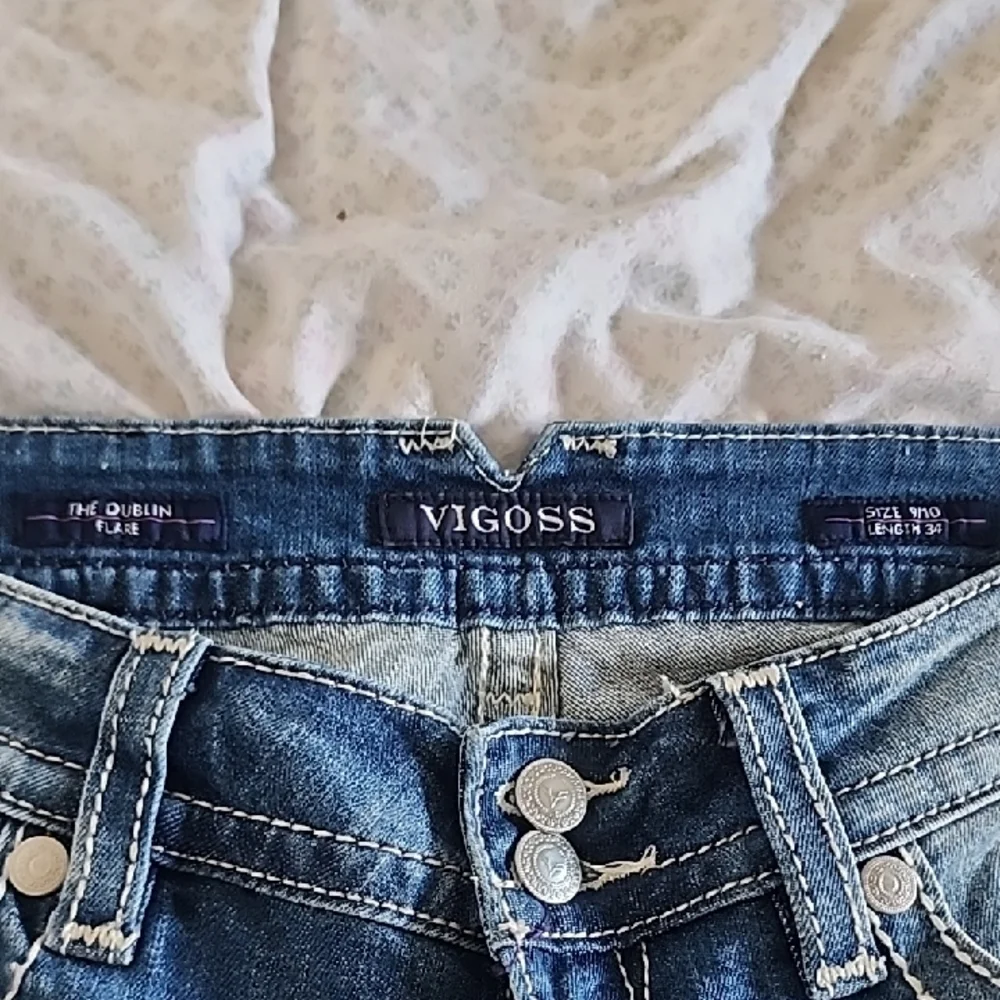 Vigoss Distressed Flare Jeans - Light Blue - Picture 7 of 7